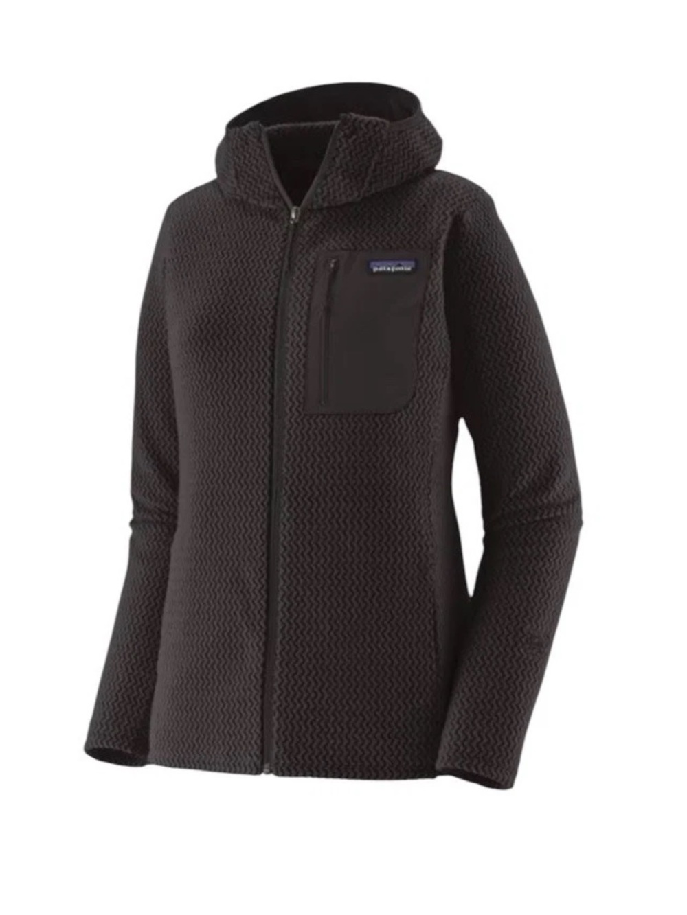 NWT Patagonia Women's R1 Air Full Zip Hoddy Black Large L Fleece Full Zip Hoodie